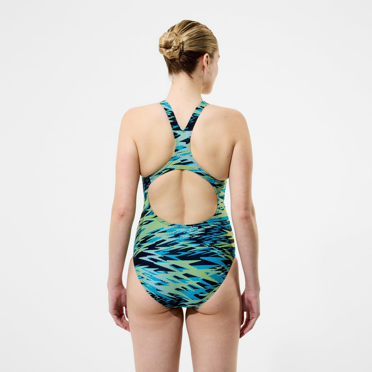 Speedo Hyperboom Printed Medalist Swimsuit Green