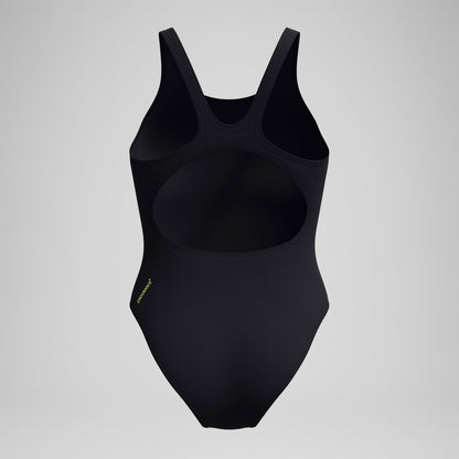 Speedo Placement Muscleback Swimsuit Black/Yellow