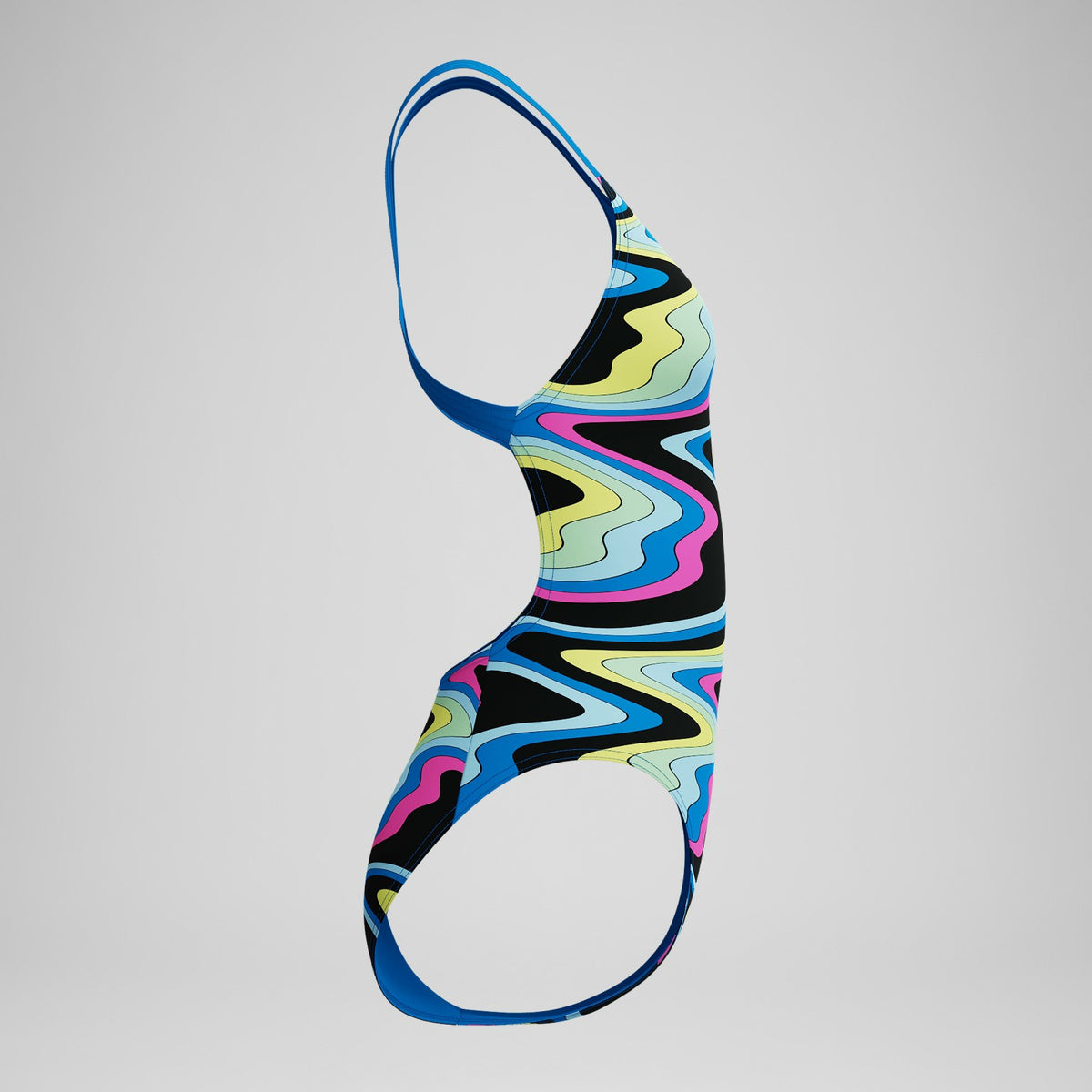 Speedo Club Training Printed Leaderback One Piece Black/Blue