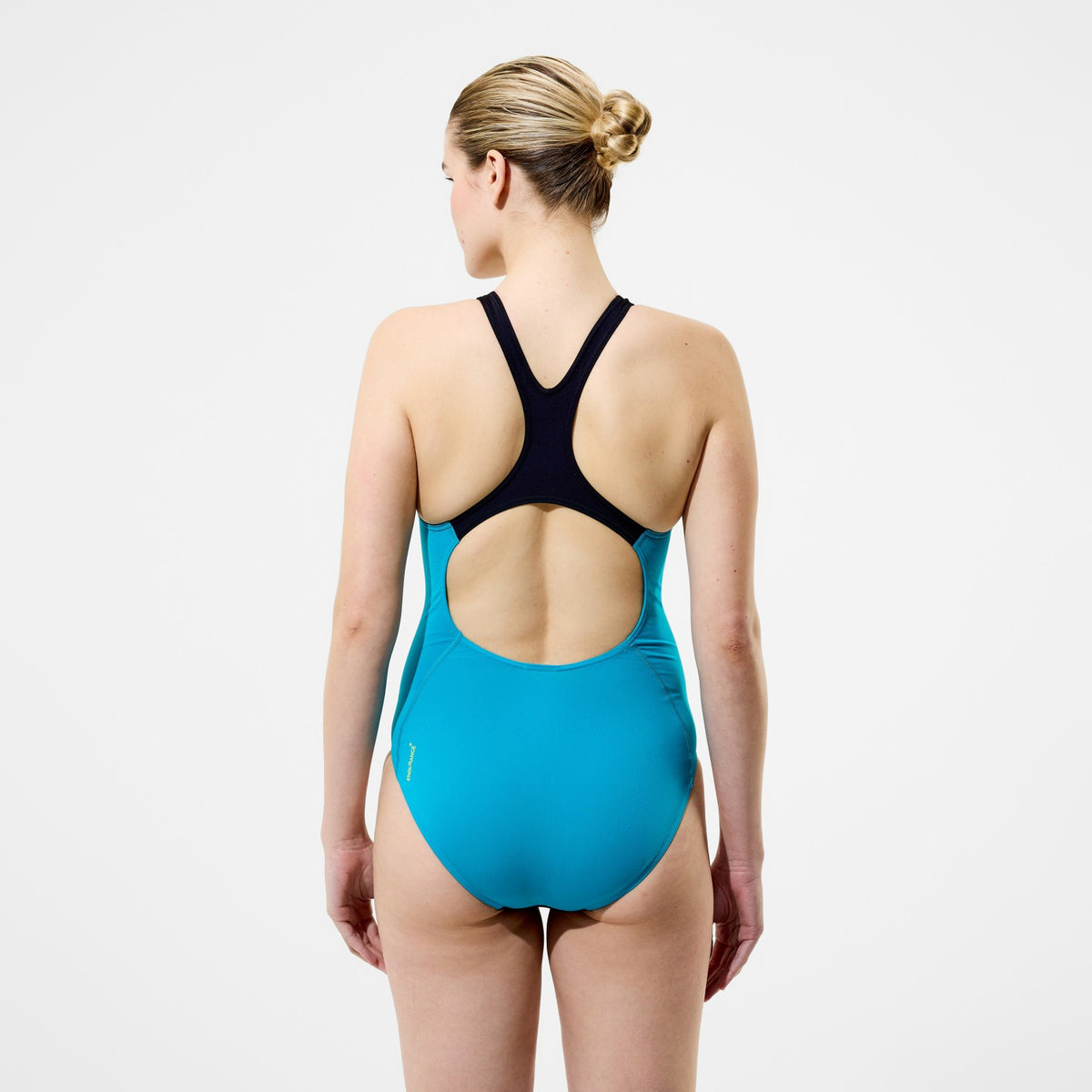Speedo Splice Medalist Swimsuit Black/Turquoise