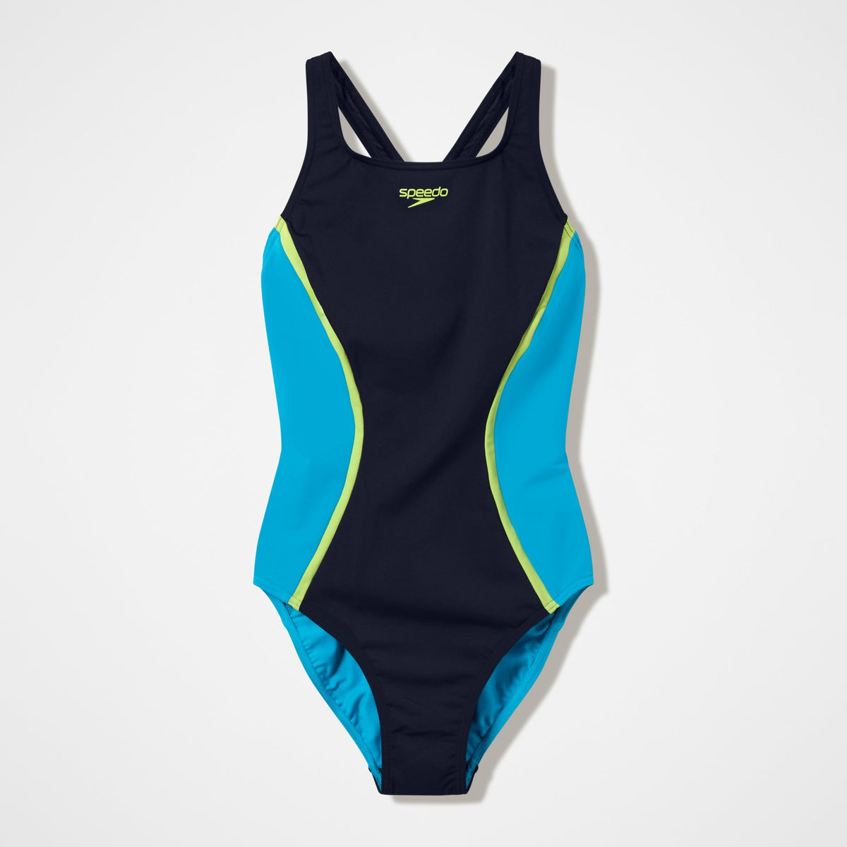 Speedo Splice Medalist Swimsuit Black/Turquoise