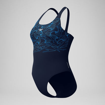 Speedo Hyperboom Placement Muscleback Swimsuit Navy/Blue