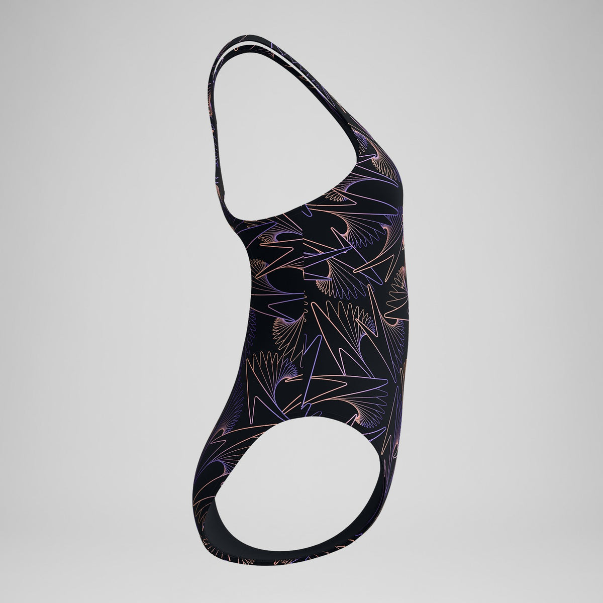 Speedo Hyperboom Medalist Allover Print Swimsuit Black/Peach