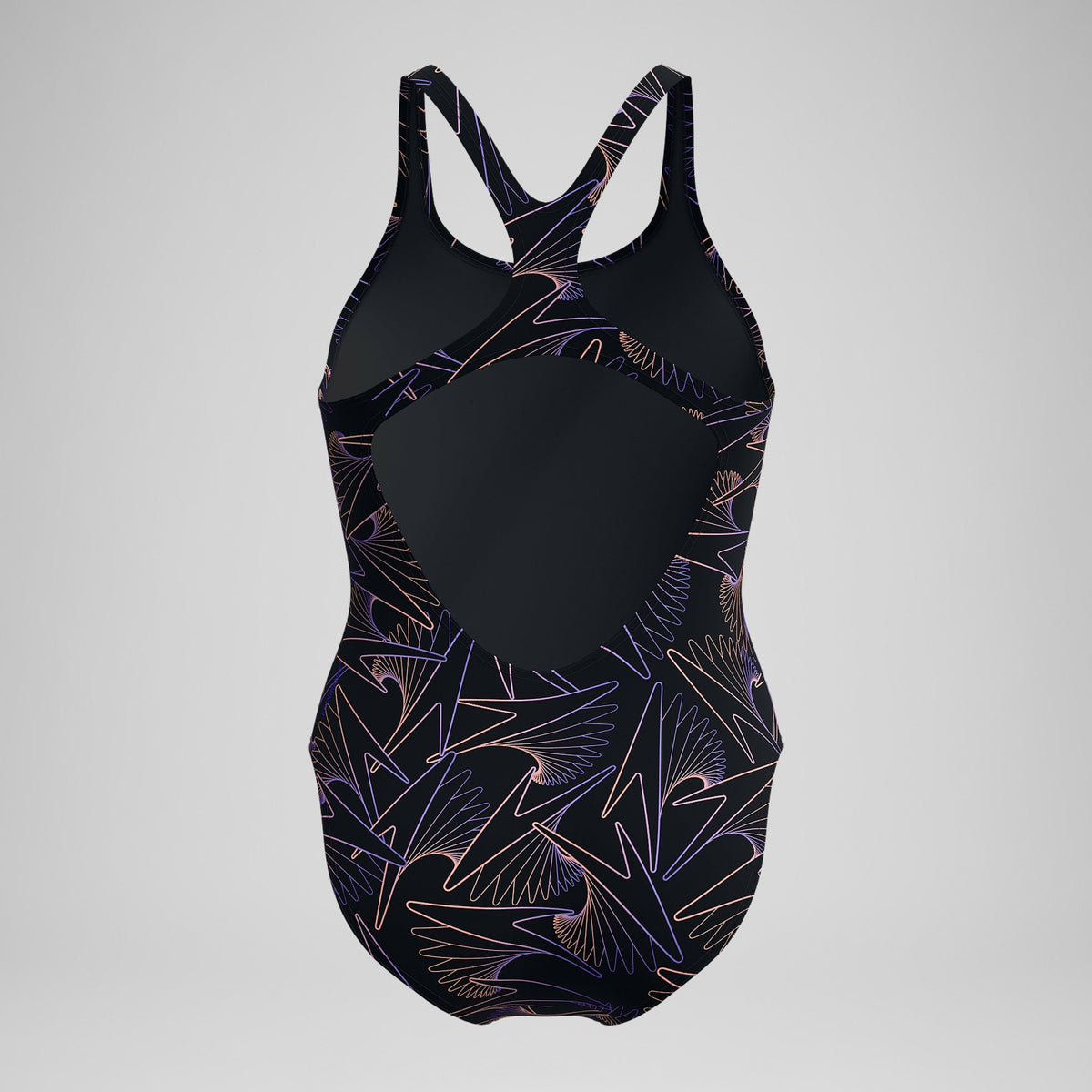 Speedo Hyperboom Medalist Allover Print Swimsuit Black/Peach
