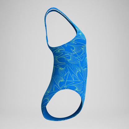 Speedo Hyperboom Medalist Allover Print Swimsuit Blue