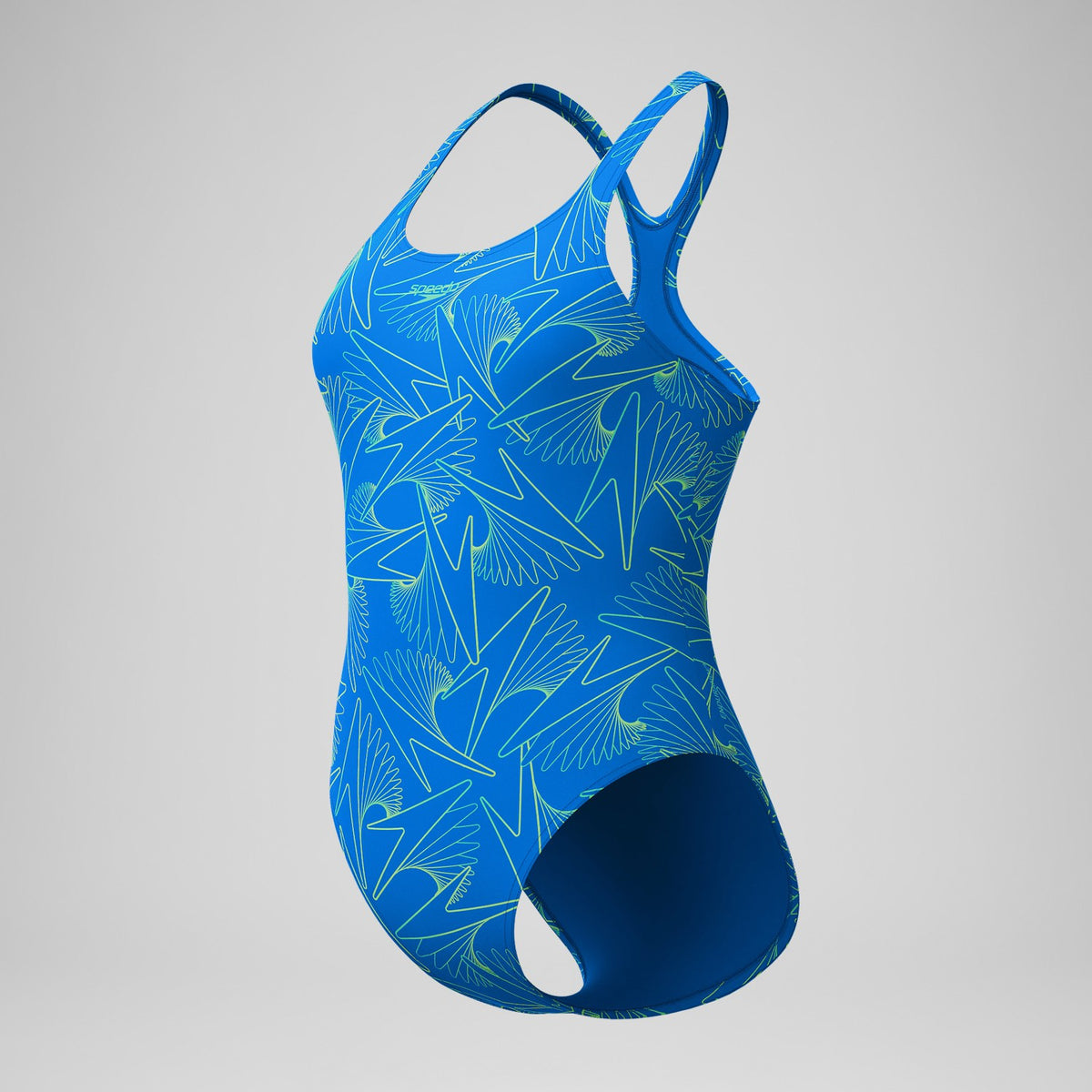 Speedo Hyperboom Medalist Allover Print Swimsuit Blue