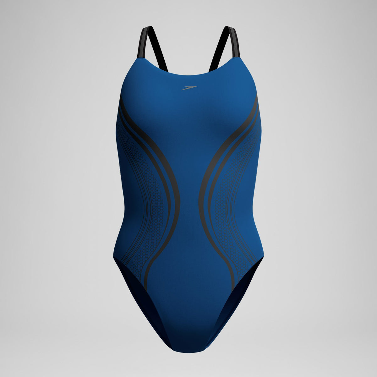 Speedo V Class Printed Active Back Swimsuit Blue