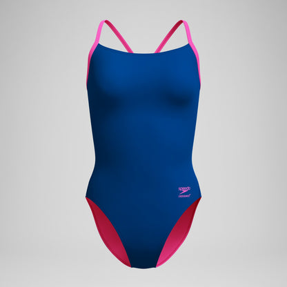 Speedo Club Training Solid Flyback 2.0 One Piece Blue/Pink