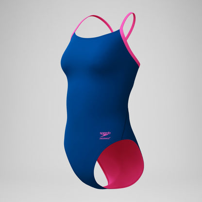 Speedo Club Training Solid Flyback 2.0 One Piece Blue/Pink