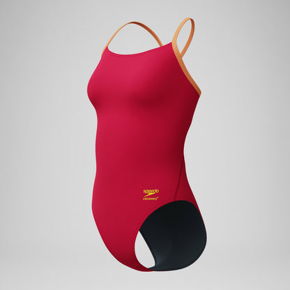Speedo Club Training Solid Flyback 2.0 Swimsuit Red/Orange
