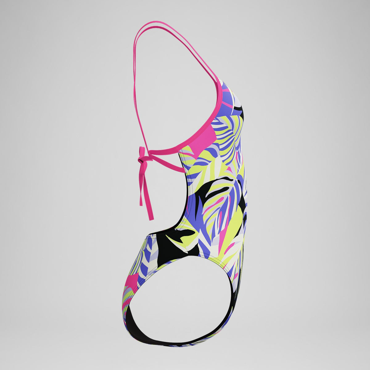 Speedo Club Training Printed Tie Back Swimsuit Purple/Pink