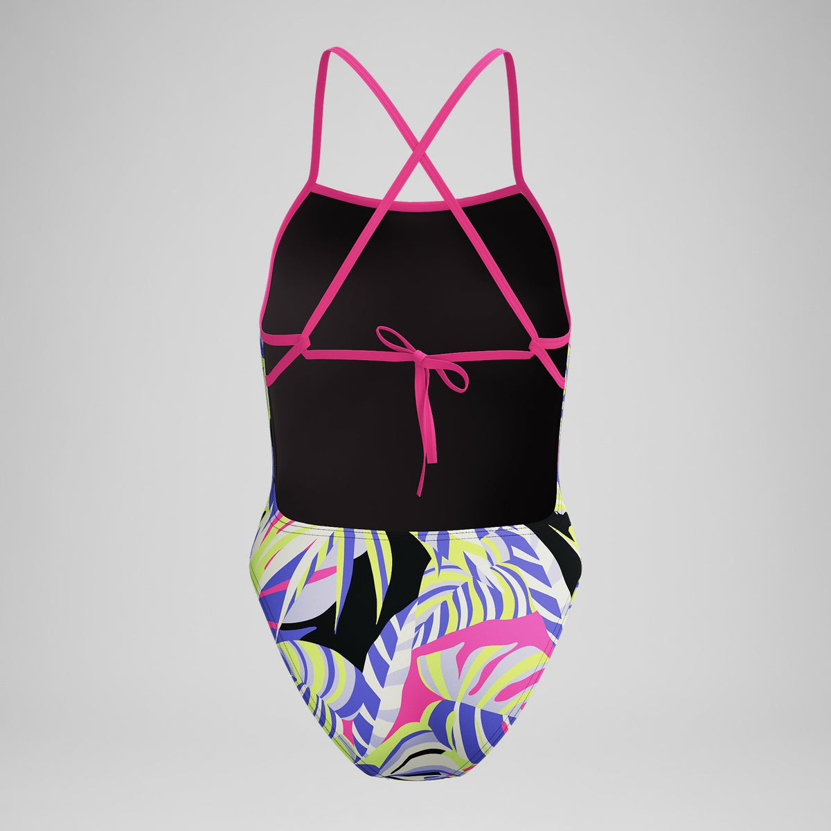 Speedo Club Training Printed Tie Back Swimsuit Purple/Pink