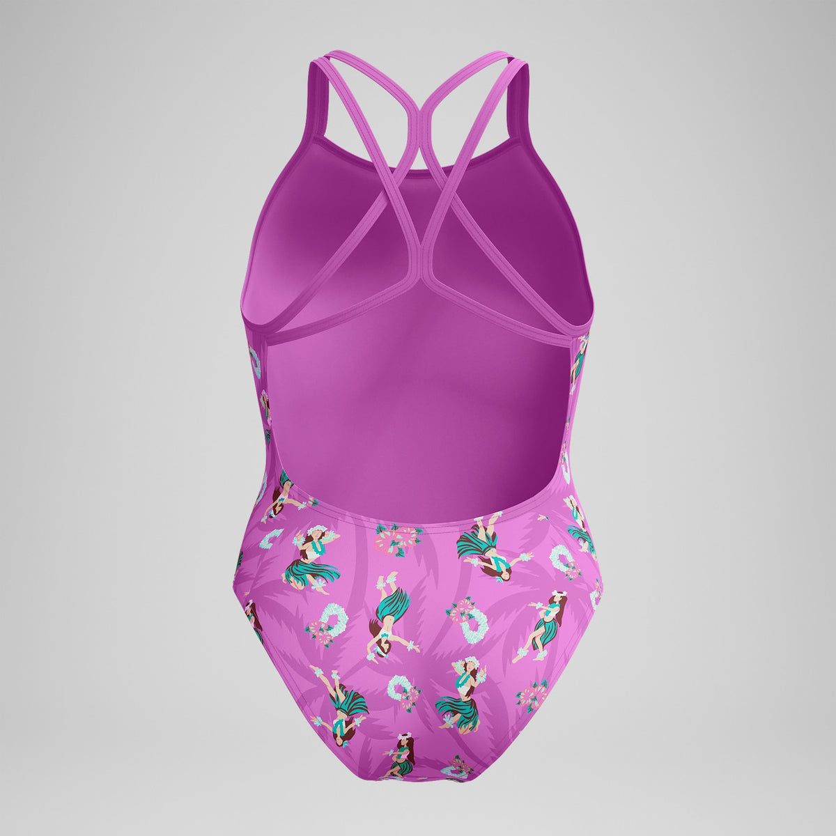 Speedo Club Training Printed Starback Swimsuit Pink/Green