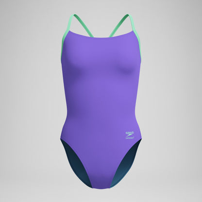 Speedo Club Training Solid Flyback 2.0 Swimsuit Purple/Green