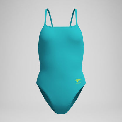 Speedo Club Training Solid Web Back Swimsuit Turquoise