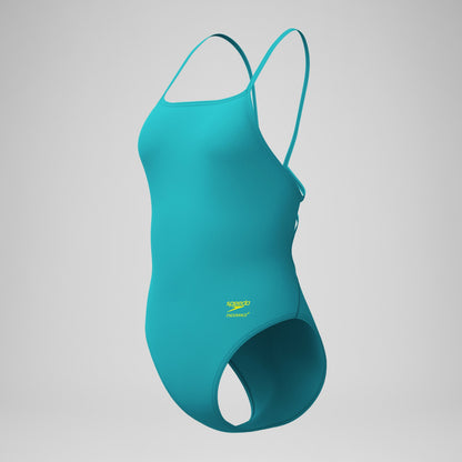 Speedo Club Training Solid Web Back Swimsuit Turquoise